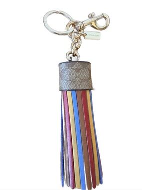 Coach Multicolor Leather Tassel Key Ring